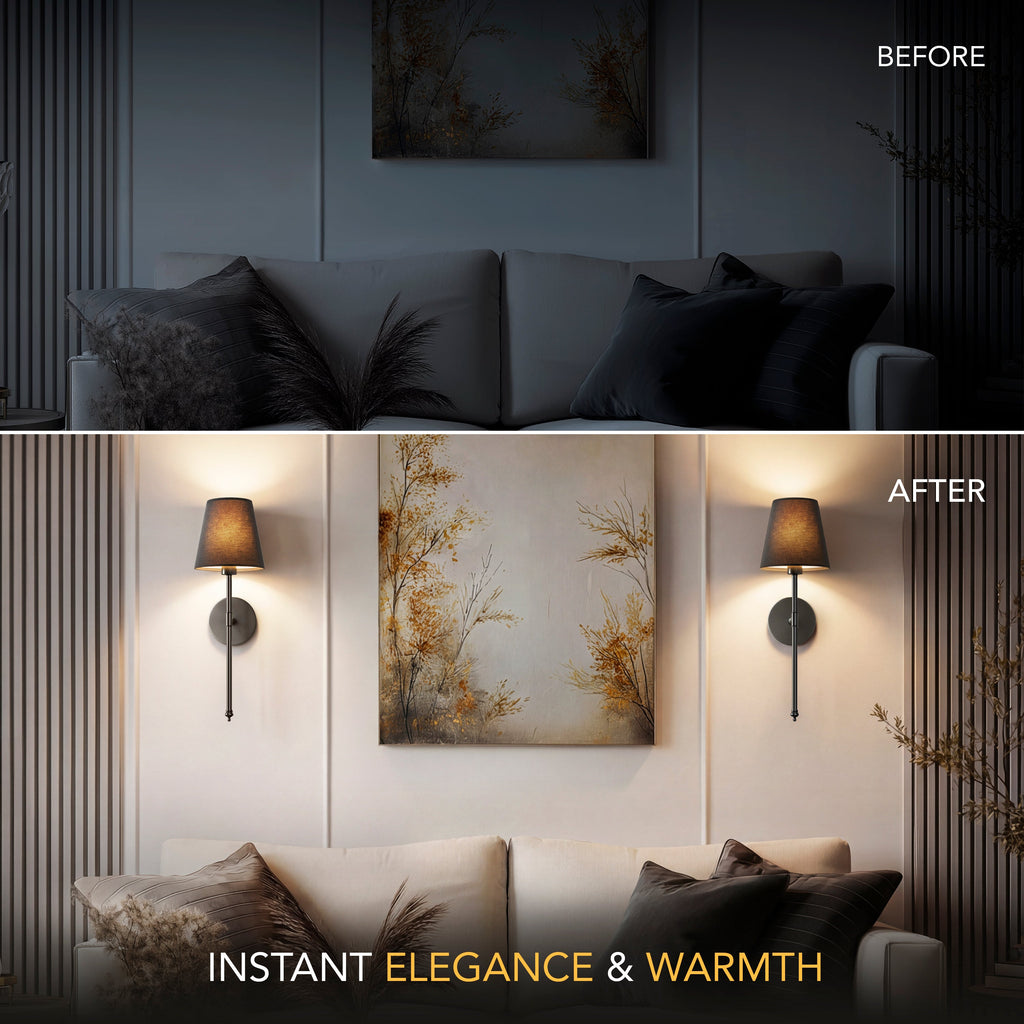 WIRELESS DARK WALL SCONCES (SET OF 2)