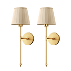 WIRELESS PLEATED WALL SCONCES (SET OF 2)