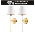 WIRELESS WALL SCONCE (SET OF 2 + 2 BULBS INCLUDED)