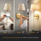 WIRELESS PLEATED WALL SCONCES (SET OF 2)